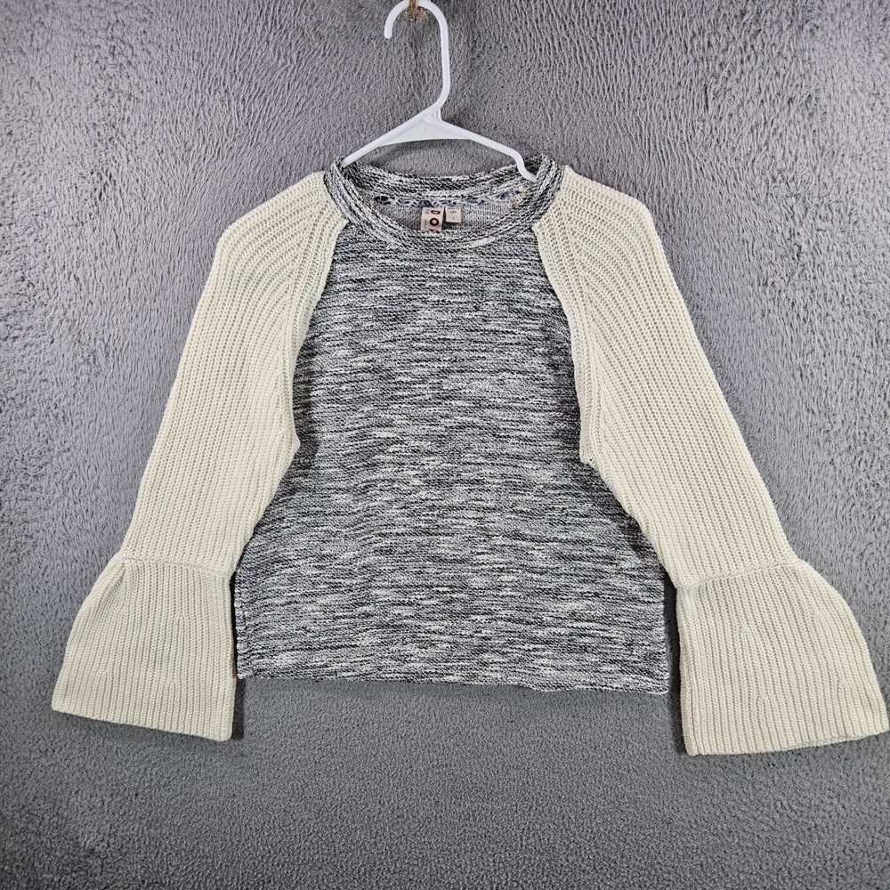 Dolan Left Coast Antropologie‎ Womens Bell Sleeve Marled Knit Sweater Cream S